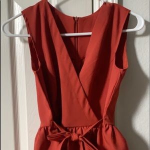 red front tie tank top